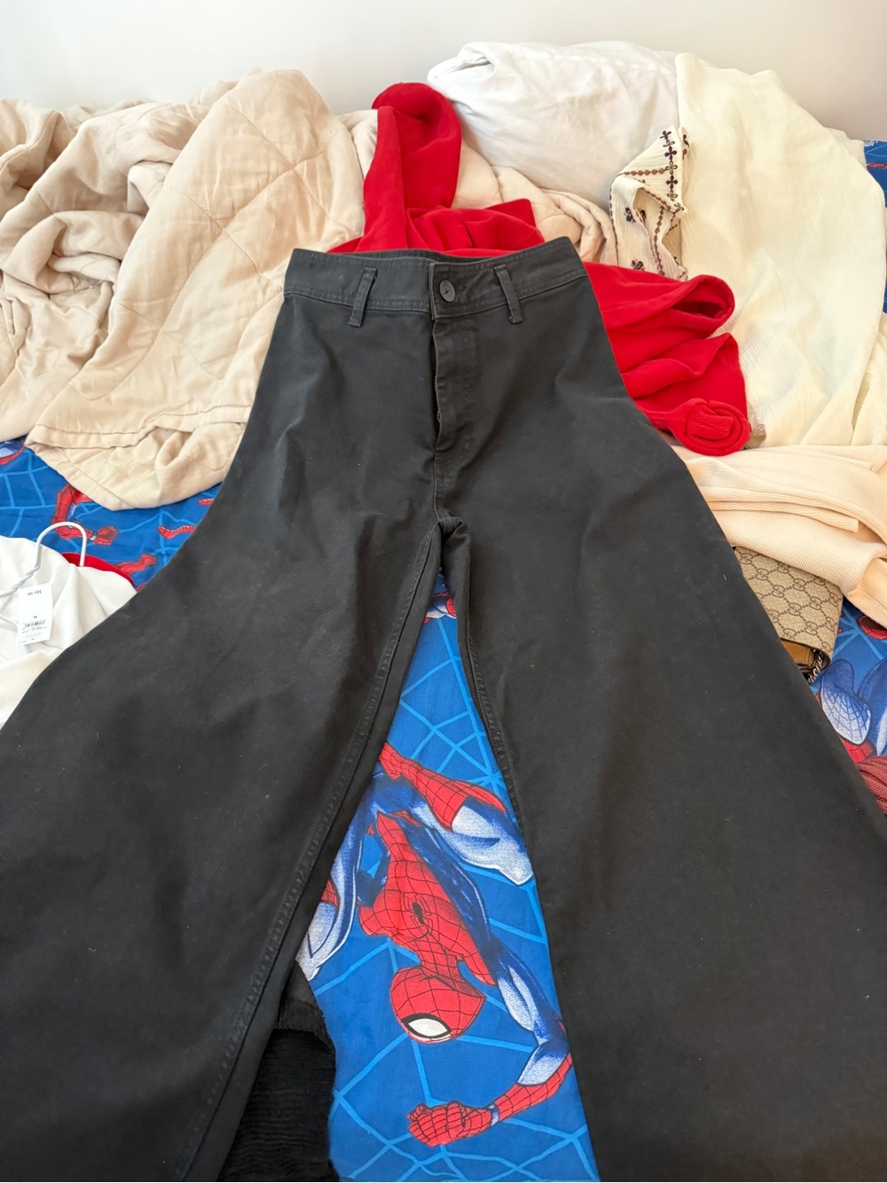Zara Black Wide-Leg Pants Small Petite